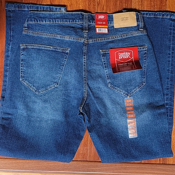 Relaxed Straight Fit Jeans Comfort Flex 5 Pocket Blue Men's 32W X 32L NEW - Picture 3 of 5